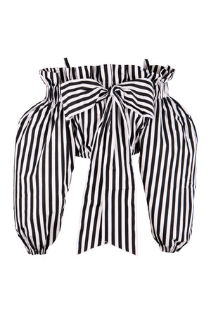 Striped cotton blouse-0